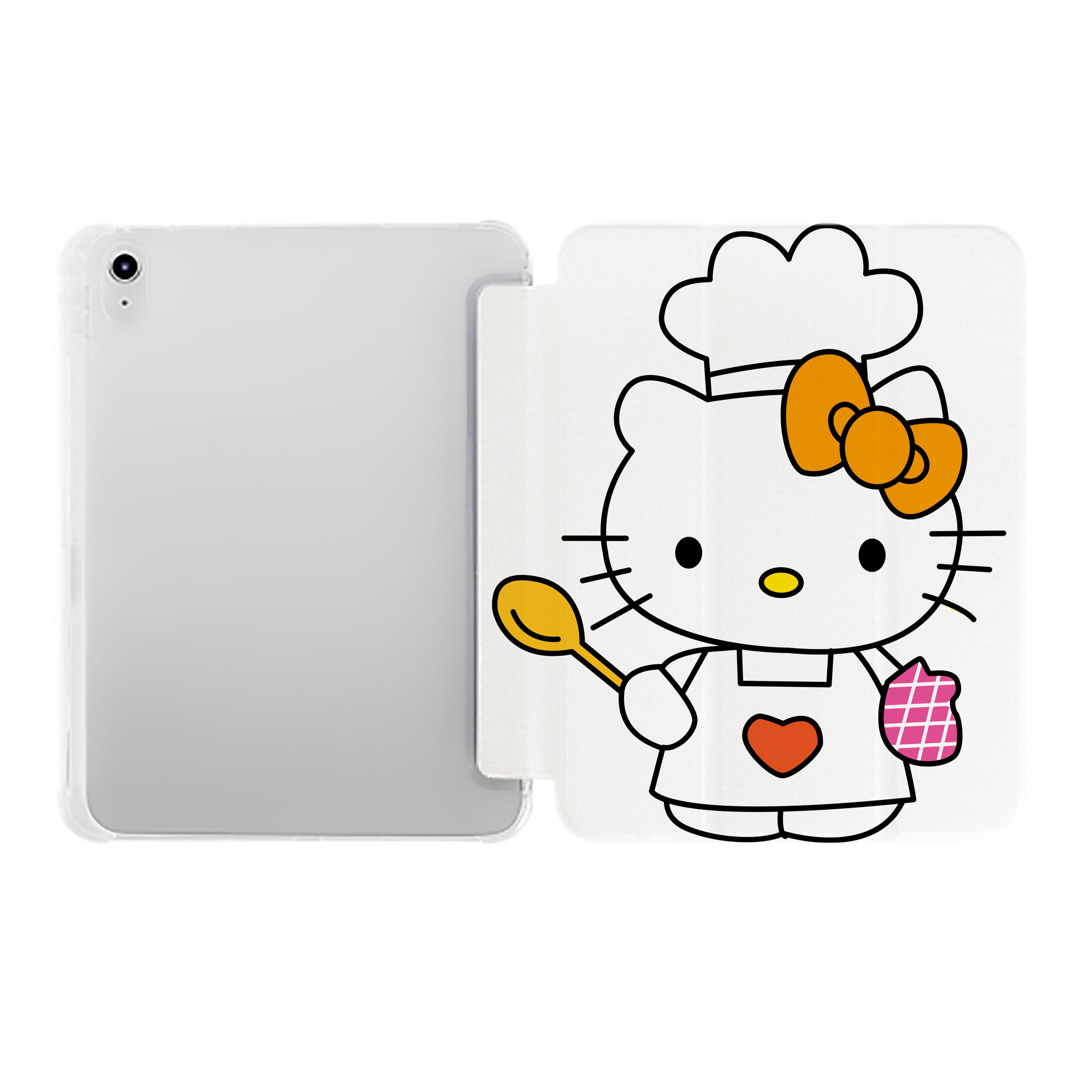 （画像用） Hello Kitty ハローキティ IPad ケース ペン収納付き 三つ折りスタンド PUレザー×シリコン 対応機種9.5/10.5/10.9インチ